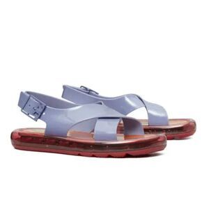 TORY‎ BURCH Jelly Sandal Criss Cross Strap Dark Lotus/Ruby NWOT Sz 7